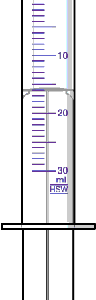 30cc Disposable Syringe, Sterile, No Rubber Stopper, 5/box - 206630