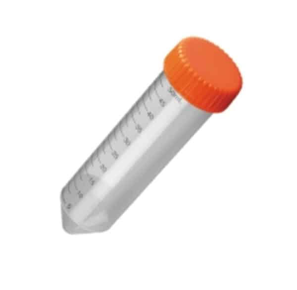 CENTRIFUGE TUBE w/orange cap, 50ml, Sterile - 500588